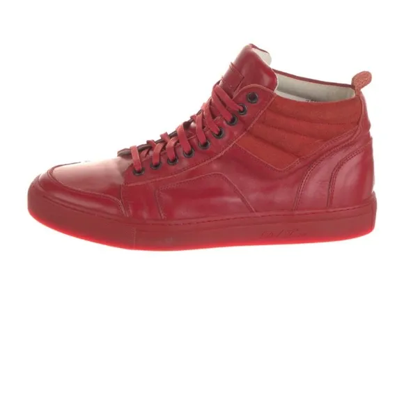 Del Toro Red Leather High-Top Sneakers