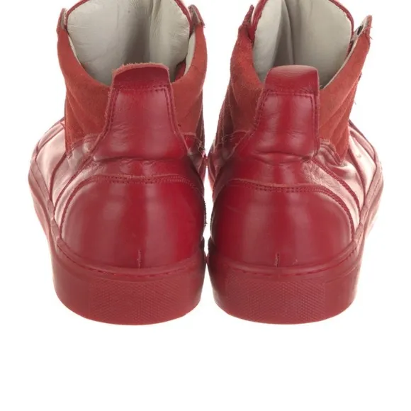 Del Toro Red Leather High-Top Sneakers