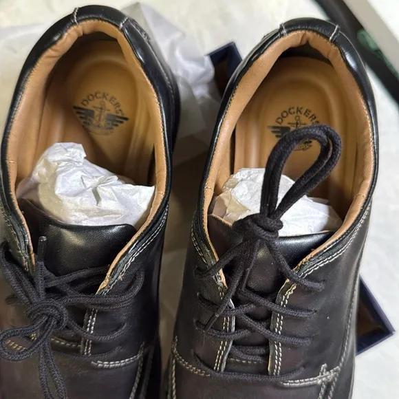 Dockers Men's Trustee Black Leather Dress Shoes- 12M