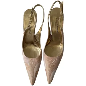 Dolce &amp; Gabbana Slingback High Heels Women's Shoes Size 36.5 Point Toe