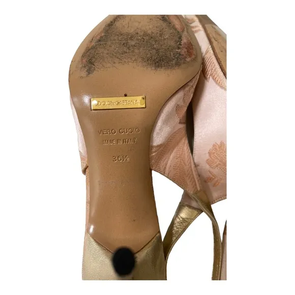 Dolce &amp; Gabbana Slingback High Heels Women's Shoes Size 36.5 Point Toe