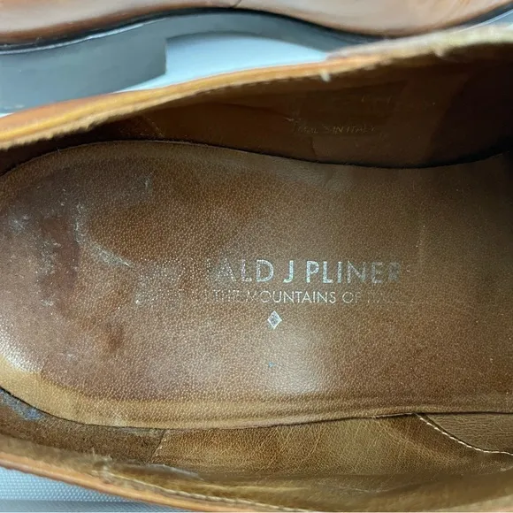 Donald Pliner Brown Leather Double Monk Strap Dress Shoes 11 M