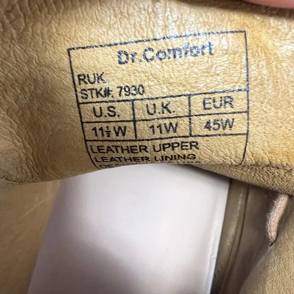 Dr Comfort Boots Men's 11.5 Wide Chukka Brown Suede Ruk Shoes Diabetic