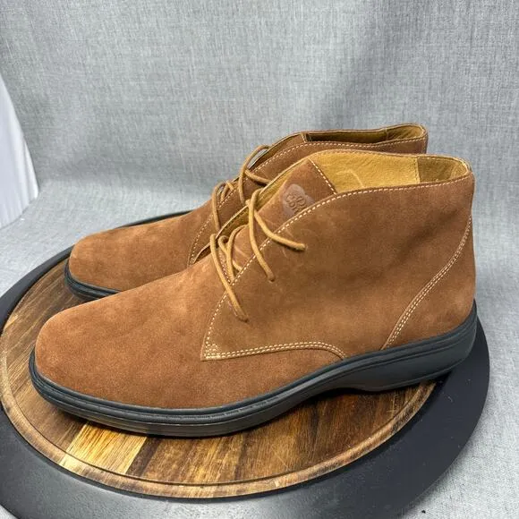 Dr Comfort Boots Men's 11.5 Wide Chukka Brown Suede Ruk Shoes Diabetic