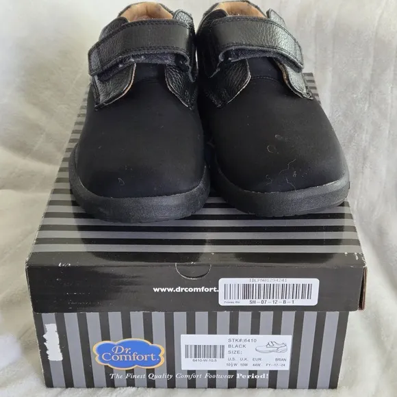 Dr. Comfort Brian 6410 Black Comfort Stretch Diabetic Orthotic Shoe Size 10.5W