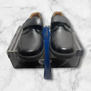 Dr Comfort Scott #9210 Men's Black Leather Hook &amp; Loop Diabetic Shoes  Sz 13 New