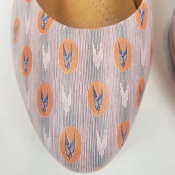 dr. Liza Ankara Pink Comfort Platform Pumps Pink Orange Blue Size 6
