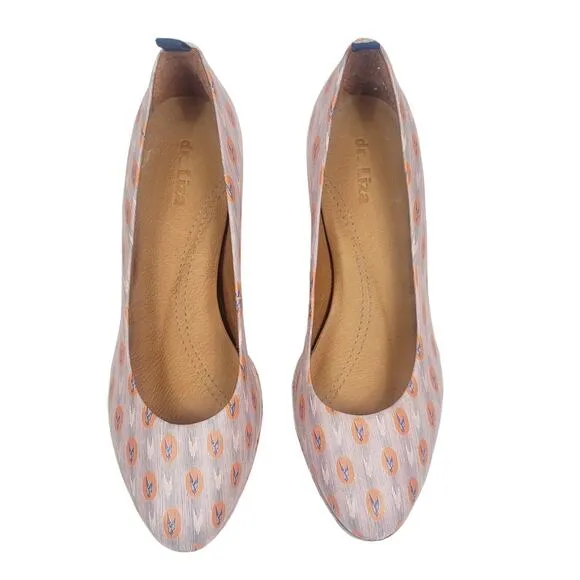 dr. Liza Ankara Pink Comfort Platform Pumps Pink Orange Blue Size 6