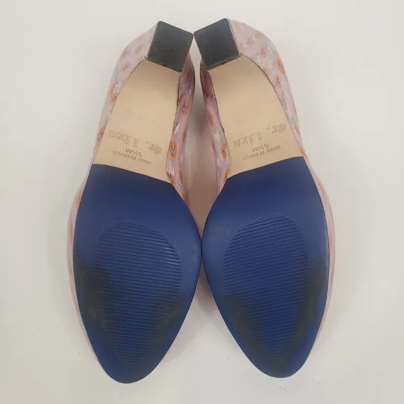 dr. Liza Ankara Pink Comfort Platform Pumps Pink Orange Blue Size 6
