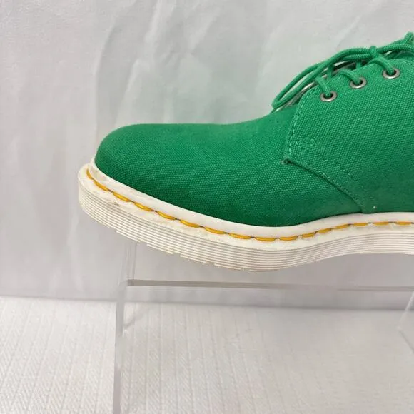 Dr Martens Shoes Women's Size‎ 7 Lester 3 Eye Green Canvas Oxford Casual Comfort
