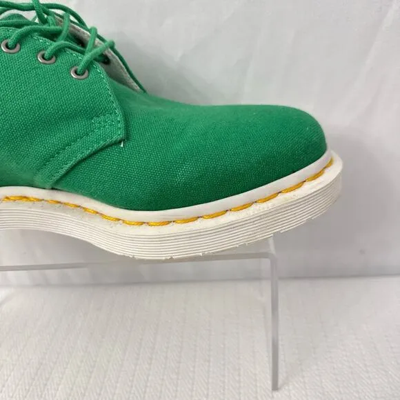Dr Martens Shoes Women's Size‎ 7 Lester 3 Eye Green Canvas Oxford Casual Comfort
