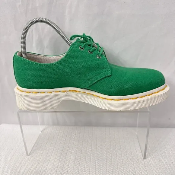 Dr Martens Shoes Women's Size‎ 7 Lester 3 Eye Green Canvas Oxford Casual Comfort