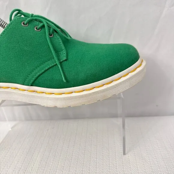 Dr Martens Shoes Women's Size‎ 7 Lester 3 Eye Green Canvas Oxford Casual Comfort