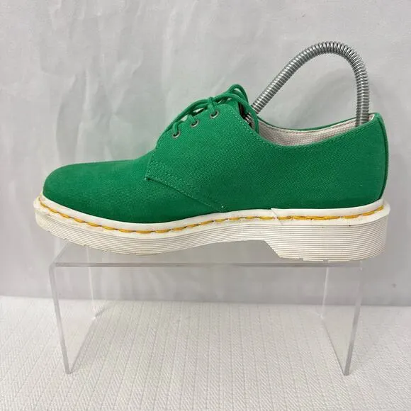 Dr Martens Shoes Women's Size‎ 7 Lester 3 Eye Green Canvas Oxford Casual Comfort