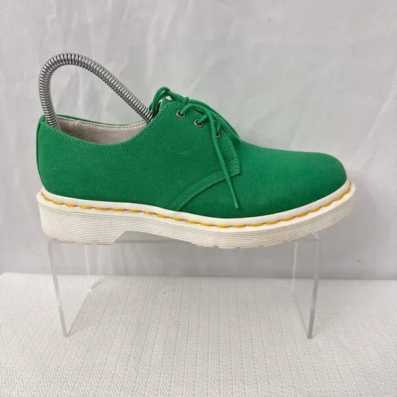 Dr Martens Shoes Women's Size‎ 7 Lester 3 Eye Green Canvas Oxford Casual Comfort