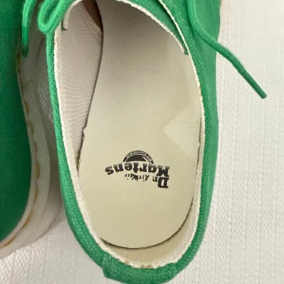 Dr Martens Shoes Women's Size‎ 7 Lester 3 Eye Green Canvas Oxford Casual Comfort