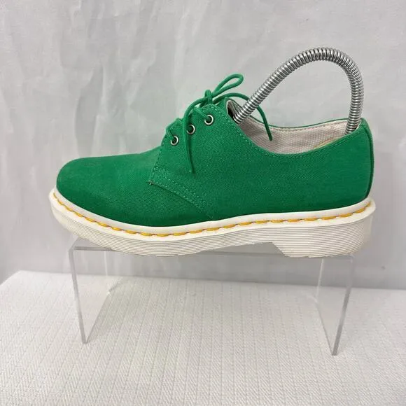 Dr Martens Shoes Women's Size‎ 7 Lester 3 Eye Green Canvas Oxford Casual Comfort