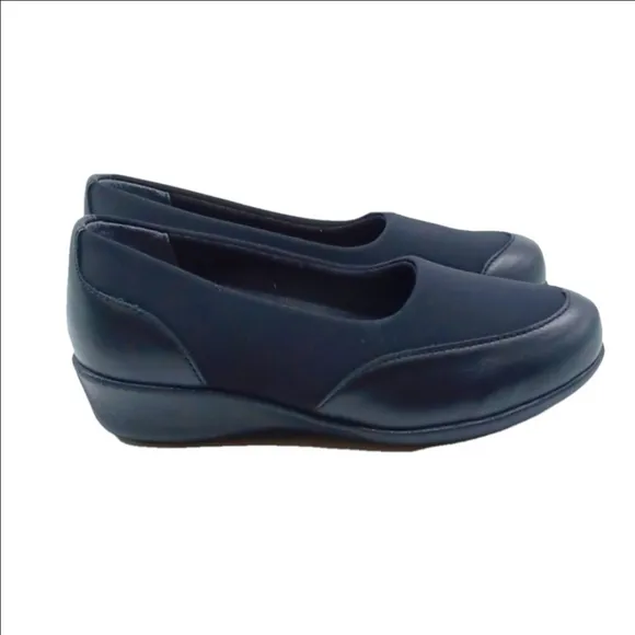 Drew black London II Leather Upper slip on shoes size 5W Diabetic