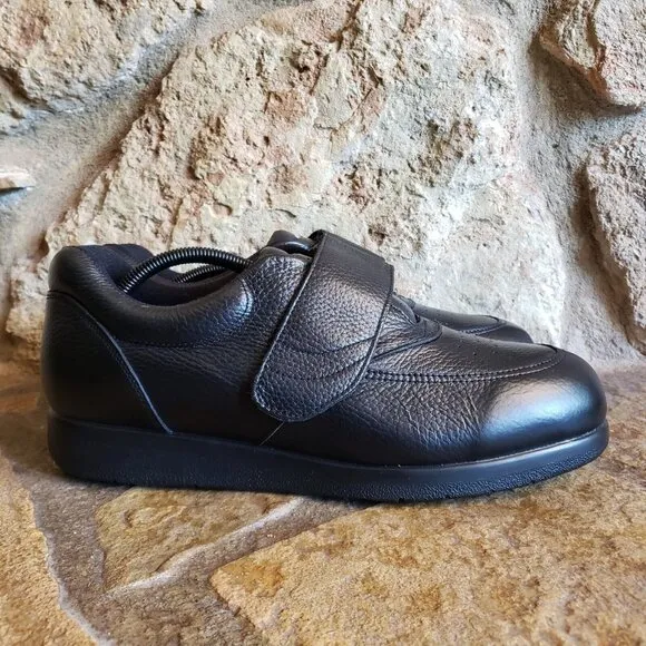 Drew NAVIGATOR II Black Leather Diabetic Orthotic Walking Shoes Mens Size 10.5 W