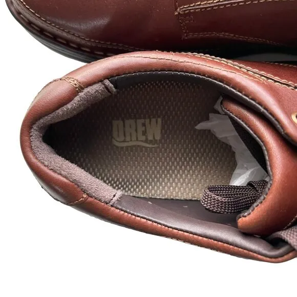 Drew Orthopedic Shoes Toledo II Casuals Mens 11.5 Wide Brown Brandy Leather NIB