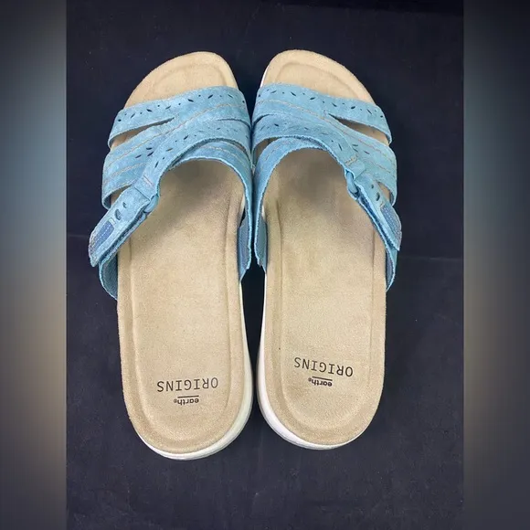 Earth Origins Savoy Shantel Sandals Women's 11M Blue Suede Slide