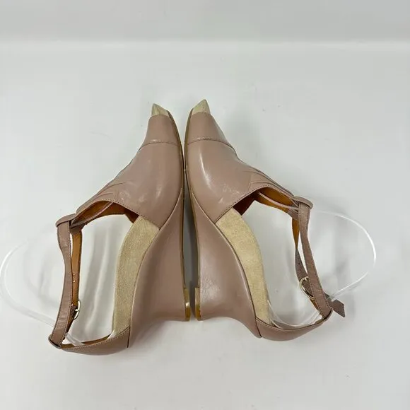 Earthies Taupe Leather Mauve Seria Shoes Sandals 9.5 B Arch Support Ankle Strap