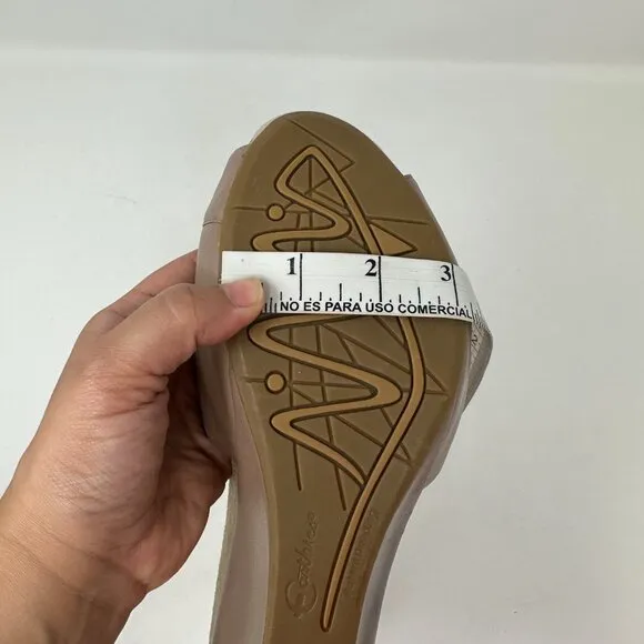 Earthies Taupe Leather Mauve Seria Shoes Sandals 9.5 B Arch Support Ankle Strap