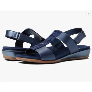 Easy Spirit Womens Hazel‎ Open Toed Sandals in Navy 6 Wide New Retail $79