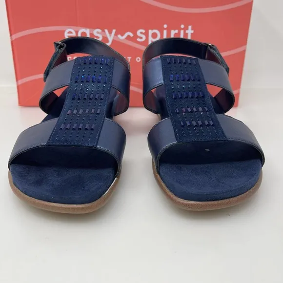 Easy Spirit Womens Hazel‎ Open Toed Sandals in Navy 6 Wide New Retail $79