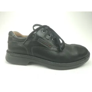 Ecco Mens Fusion Bicycle Toe Tie  Leather Oxford Shoes Black 39 US 5-5.5