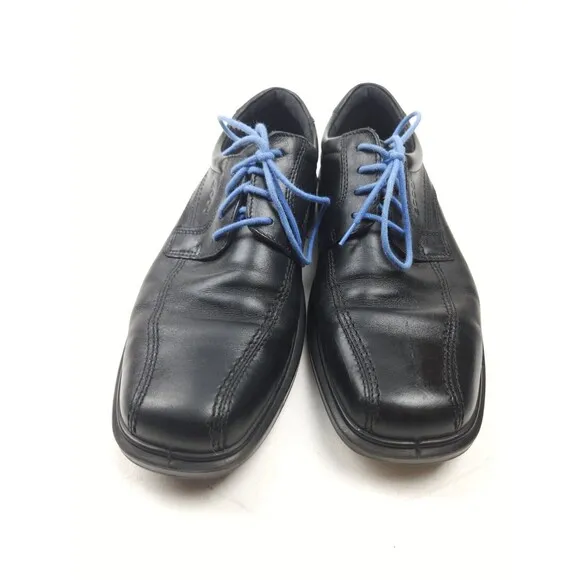 ECCO Men's Helsinki Bicycle Toe Leather Shoes Size 42 US 8-8.5 Black