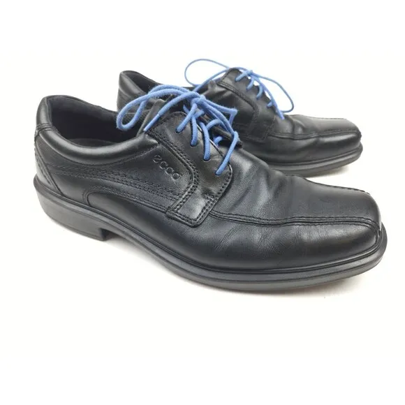 ECCO Men's Helsinki Bicycle Toe Leather Shoes Size 42 US 8-8.5 Black