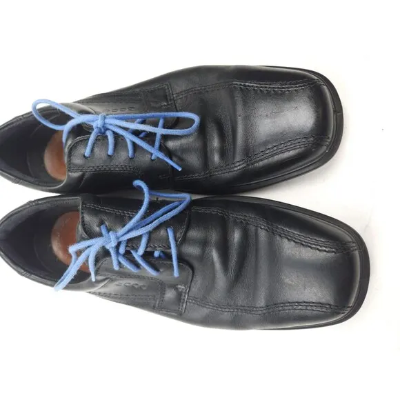 ECCO Men's Helsinki Bicycle Toe Leather Shoes Size 42 US 8-8.5 Black