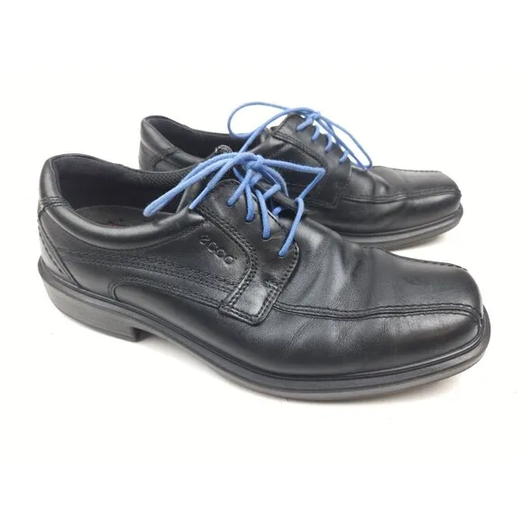 ECCO Men's Helsinki Bicycle Toe Leather Shoes Size 42 US 8-8.5 Black