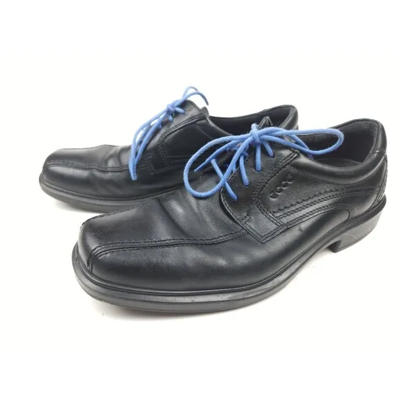 ECCO Men's Helsinki Bicycle Toe Leather Shoes Size 42 US 8-8.5 Black
