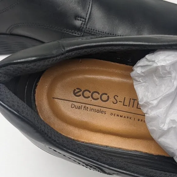 ECCO S Lite Hybrid Oxford, Black Leather, Men's 45 EU (US 11-11.5)