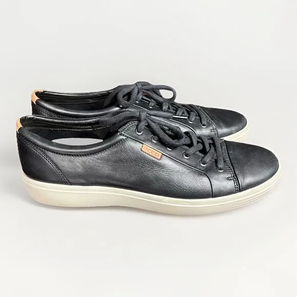 Ecco Soft 7 Leather Sneakers - Men's Size 15 US / 48 EU - Black