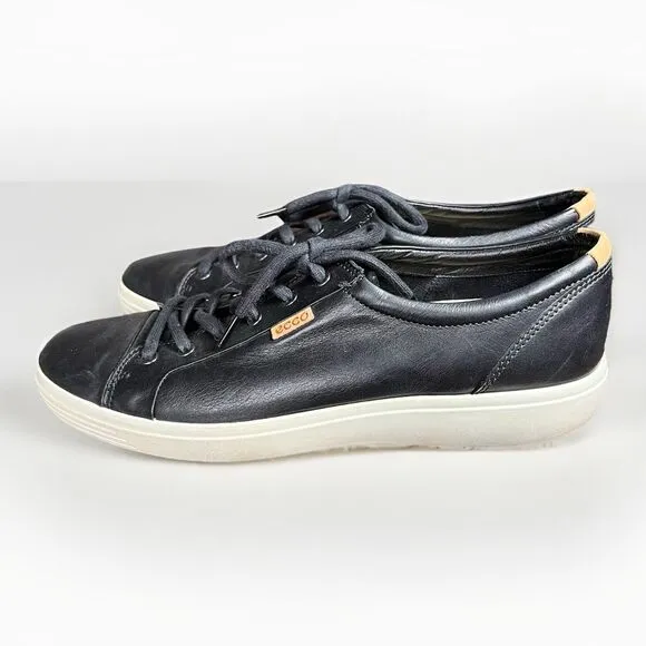 Ecco Soft 7 Leather Sneakers - Men's Size 15 US / 48 EU - Black