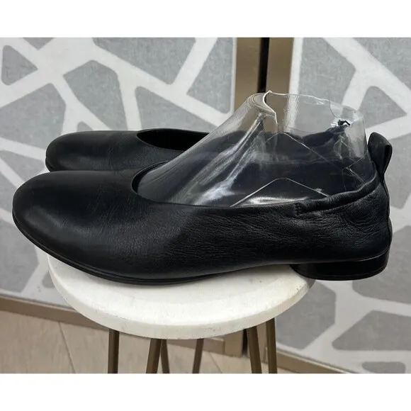 ECCO Women Anine Classic Ballet Flat Slip On Shoes Us 7 Leather Black