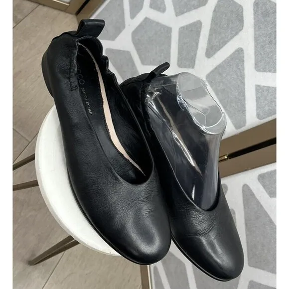 ECCO Women Anine Classic Ballet Flat Slip On Shoes Us 7 Leather Black