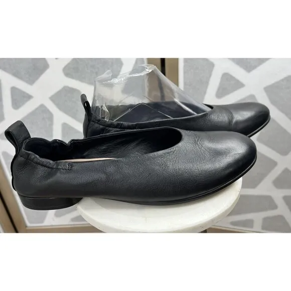 ECCO Women Anine Classic Ballet Flat Slip On Shoes Us 7 Leather Black