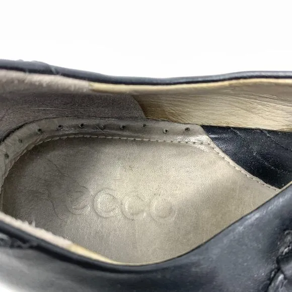 Ecco Women's Size 40 US 9-9.5 Mary Jane Comfort Pump Heels Black Leather