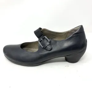 Ecco Women's Size 40 US 9-9.5 Mary Jane Comfort Pump Heels Black Leather