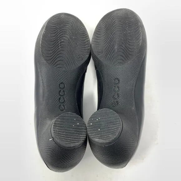 Ecco Women's Size 40 US 9-9.5 Mary Jane Comfort Pump Heels Black Leather