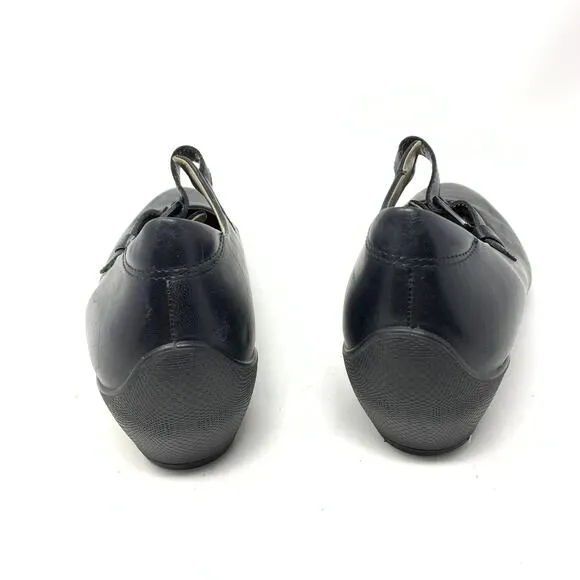 Ecco Women's Size 40 US 9-9.5 Mary Jane Comfort Pump Heels Black Leather