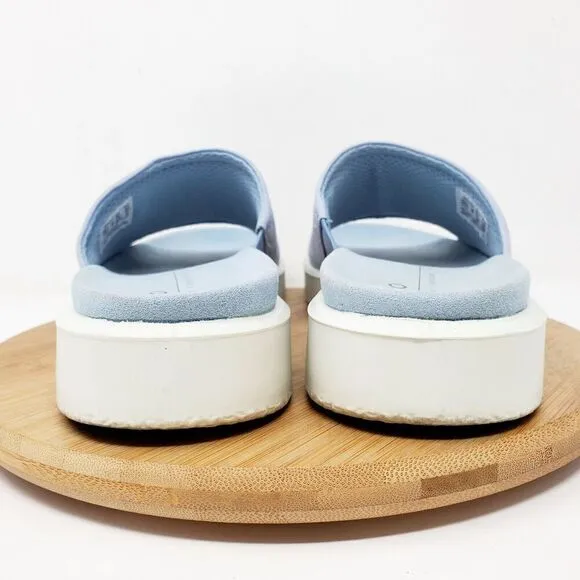 Ecco Yuma Slide Sandals Womens 41 Blue Leather Comfort Shoes Slip On Sport
