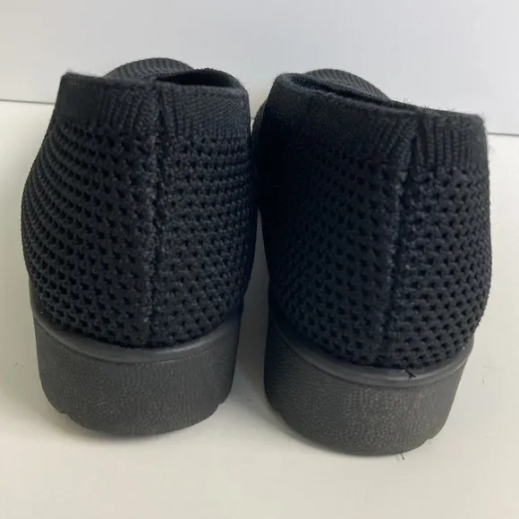 Eileen Fisher Heaven Stretch Knit Wedge Ballet Flat Black 5.5 Old Money Luxury