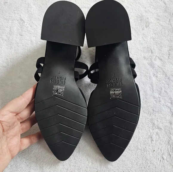Eileen Fisher Juku Pump Strappy Suede Size 7 Block Heels 1083. (NWOB) Minimalist
