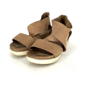 Eileen Fisher Sport Leather Tumbled Sneaker Platform Roman Sandals Size 8.5