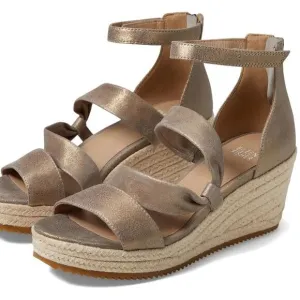 Eileen Fisher Espidrilles Sandals Island Platinum Metallic shoes women’s size 8